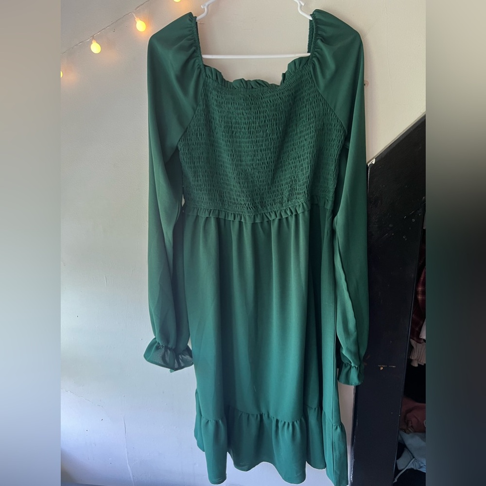 Green flowy dress from Amazon.
